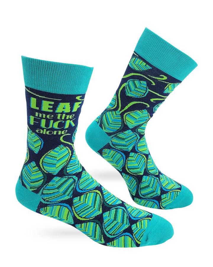 Leaf Me the Fuck Alone Men's Novelty Crew Socks