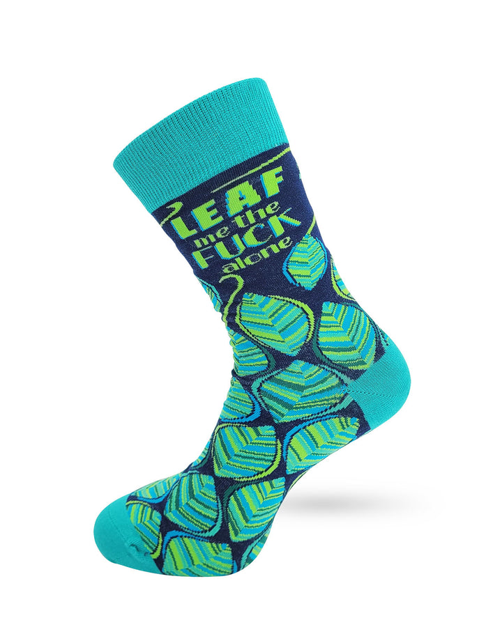 Leaf Me the Fuck Alone Men's Novelty Crew Socks