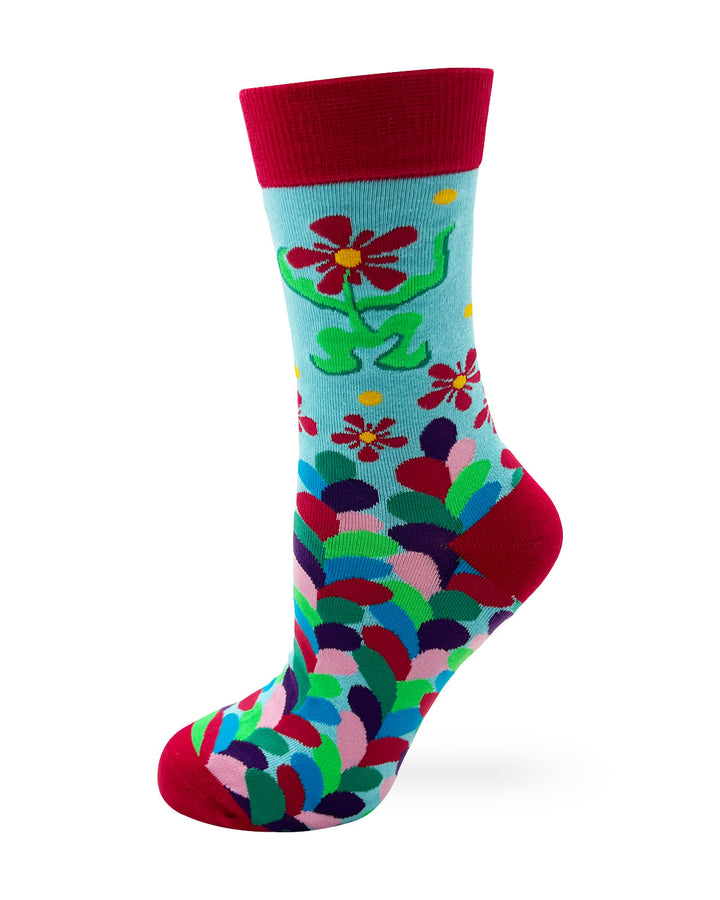  Ladies' Novelty Crew Socks with Flower