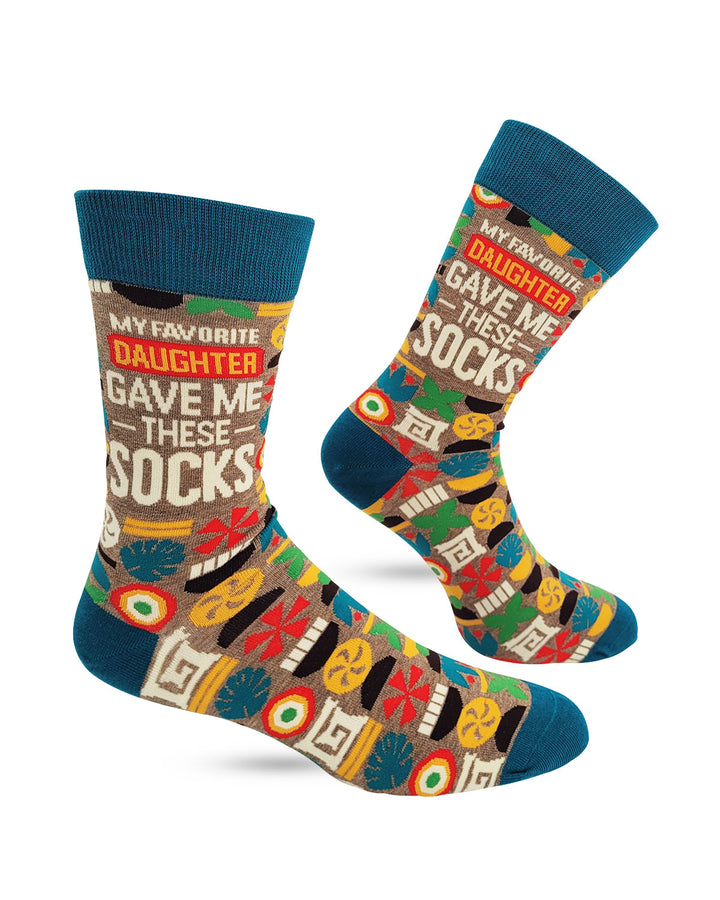 My Favorite Daughter Gave Me These Socks Men's Novelty Crew Socks