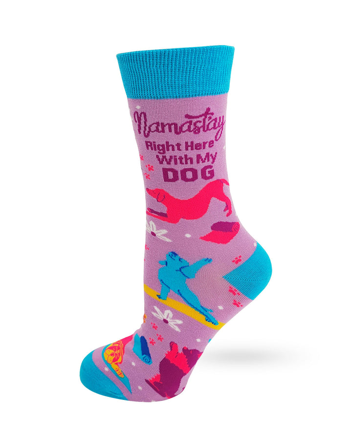 Namastay Right Here with My Dog Women's Crew Socks