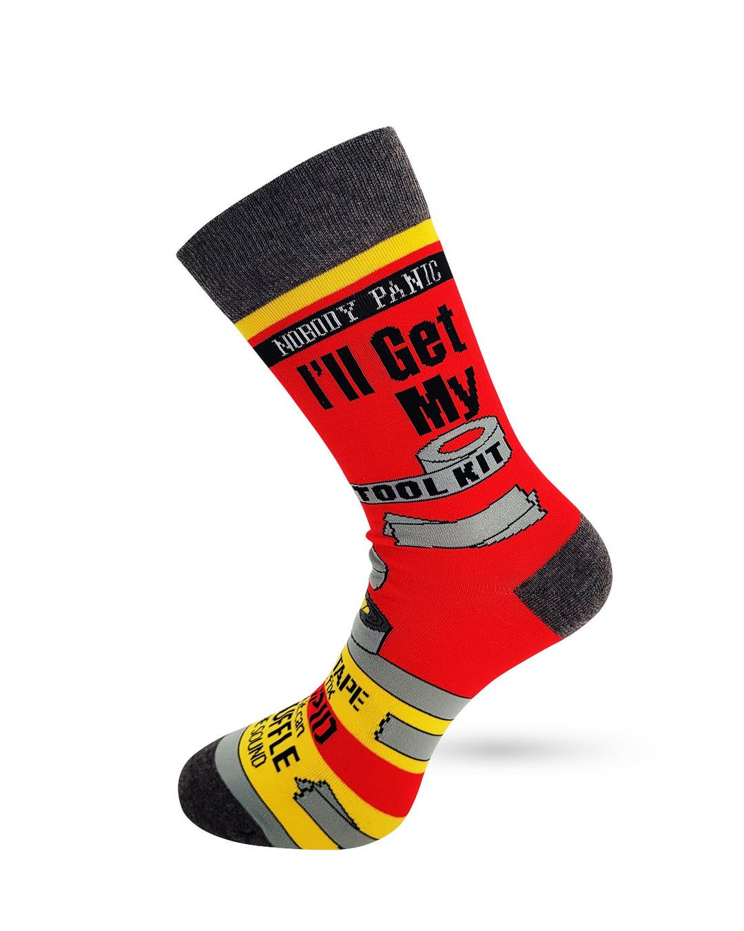 Nobody Panic I'll Get My Tool Kit Men's Novelty Crew Socks