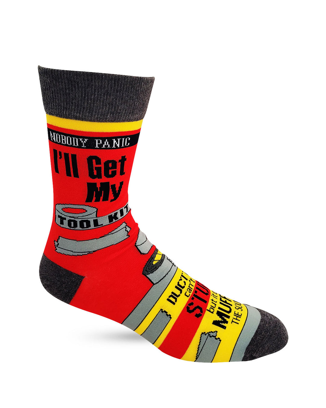Nobody Panic I'll Get My Tool Kit Men's Novelty Crew Socks