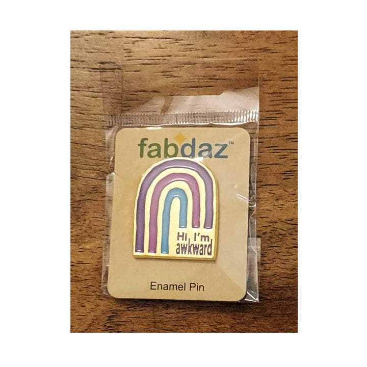 Hi I’m Awkward Enamel Pin with Gold-Toned Metal Frame