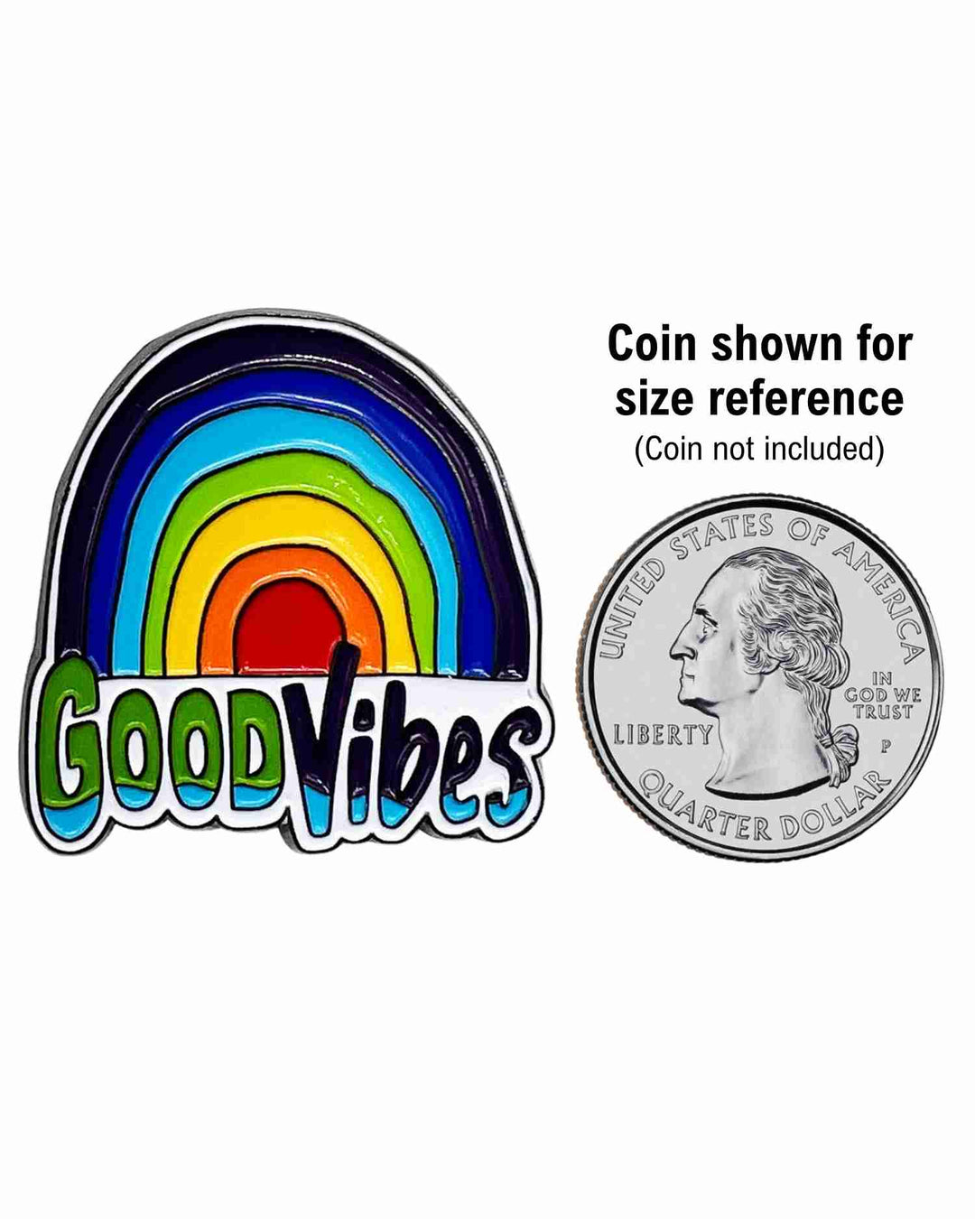 Good Vibes Enamel Pin with Black Metal Frame