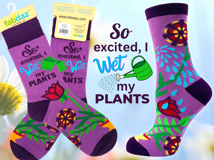 So Excited, I Wet my Plants Women's Crew Socks