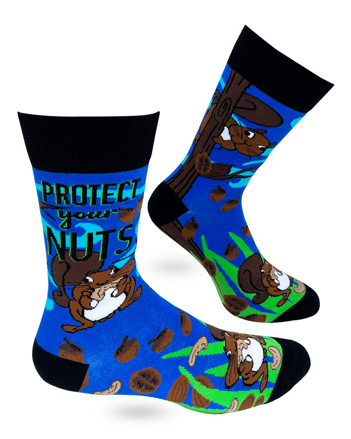 Protect Your Nuts Men's Novelty Crew Socks