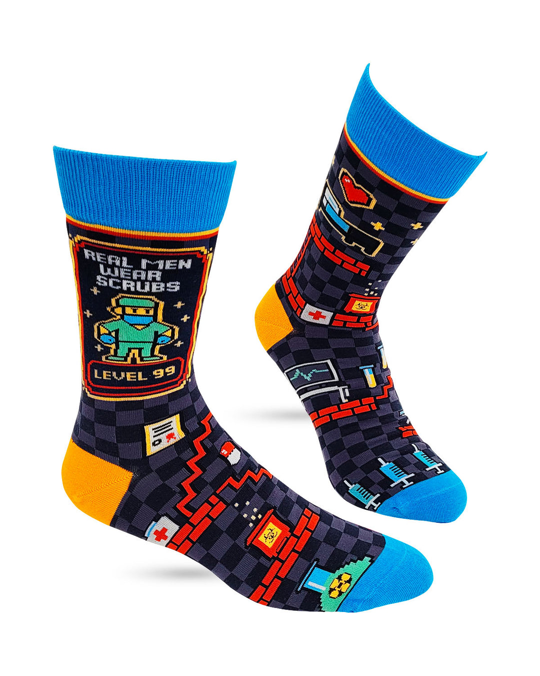 Real Men Wear Scrubs Men's Novelty Crew Socks