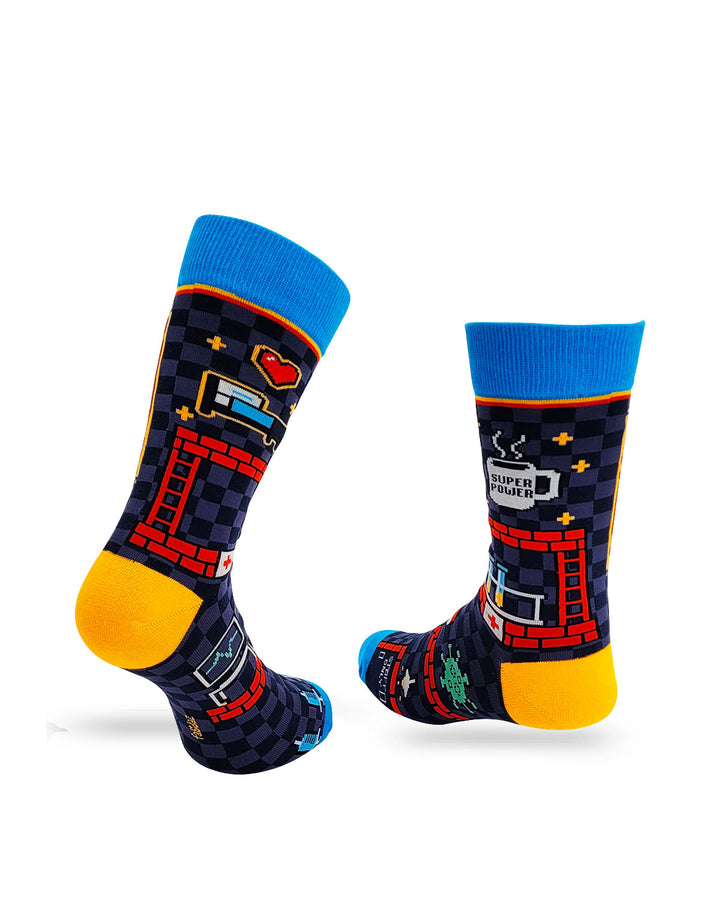 Real Men Wear Scrubs Men's Novelty Crew Socks