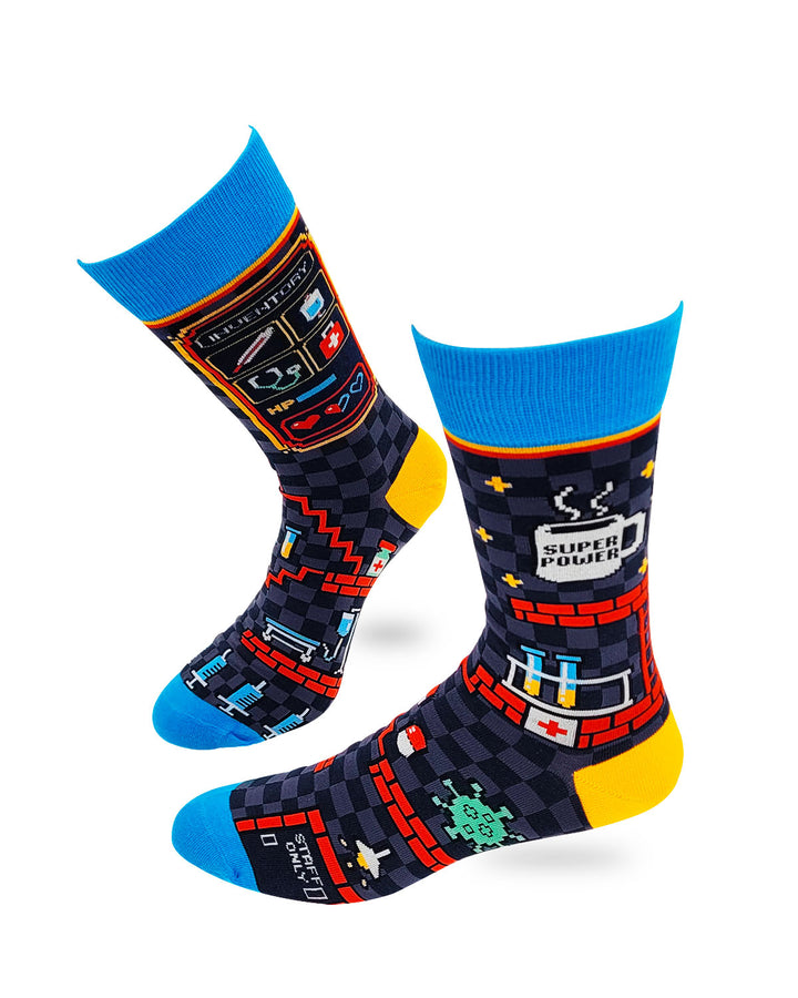 Real Men Wear Scrubs Men's Novelty Crew Socks