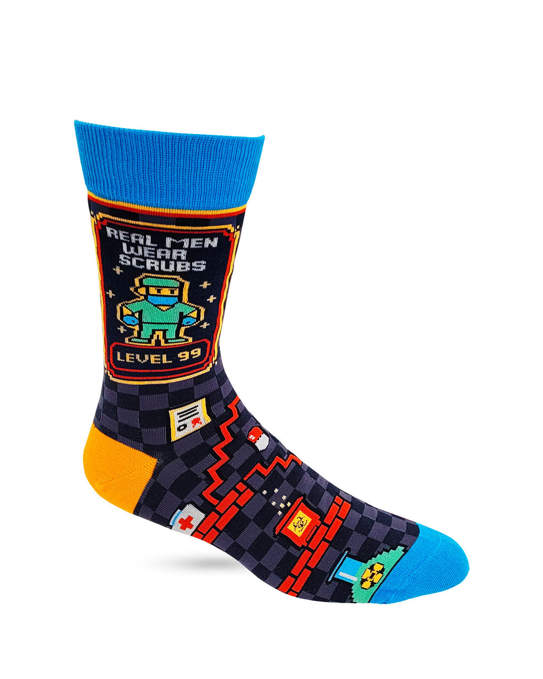 Real Men Wear Scrubs Men's Novelty Crew Socks