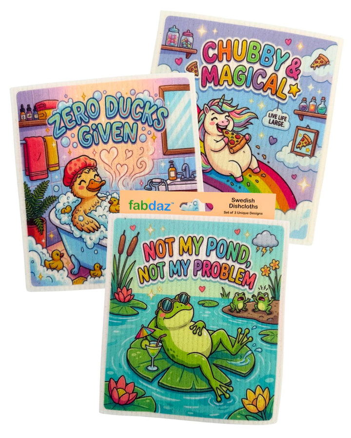 Fun Animals - Set of 3 - Swedish Dishcloths