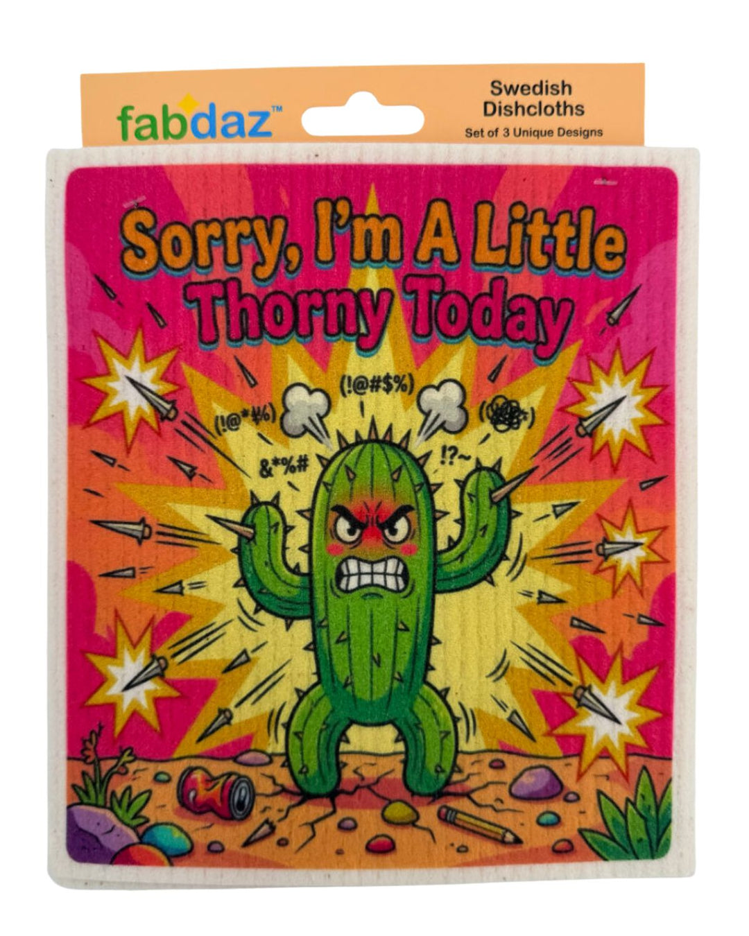 Funny Cactus - Set of 3 - Swedish Dishcloths