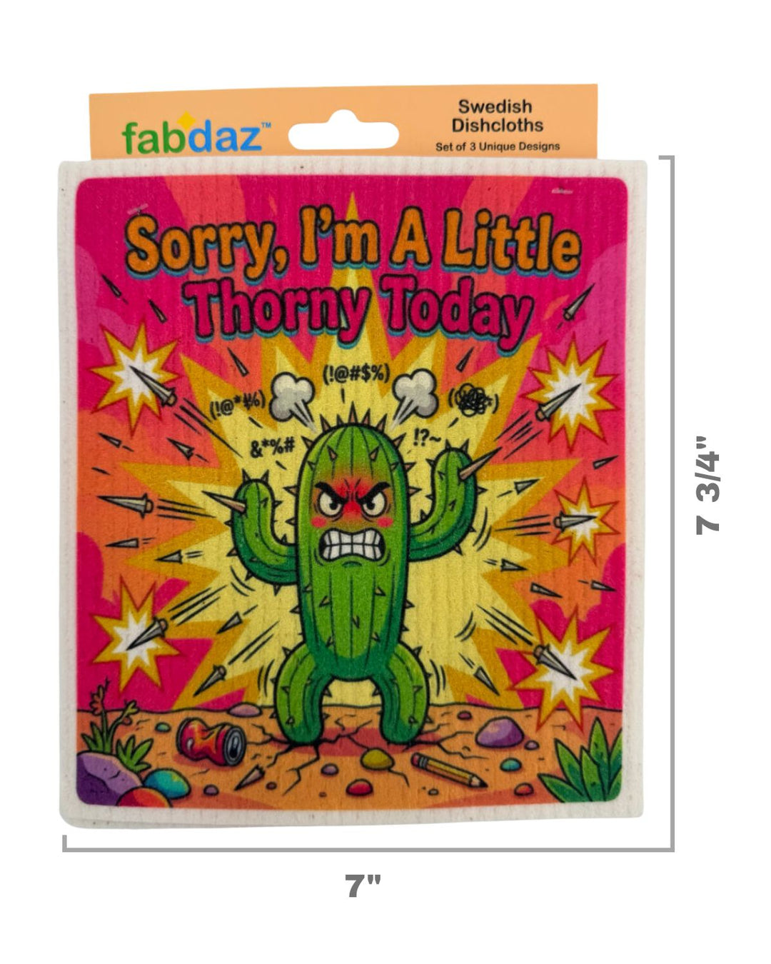 Funny Cactus - Set of 3 - Swedish Dishcloths