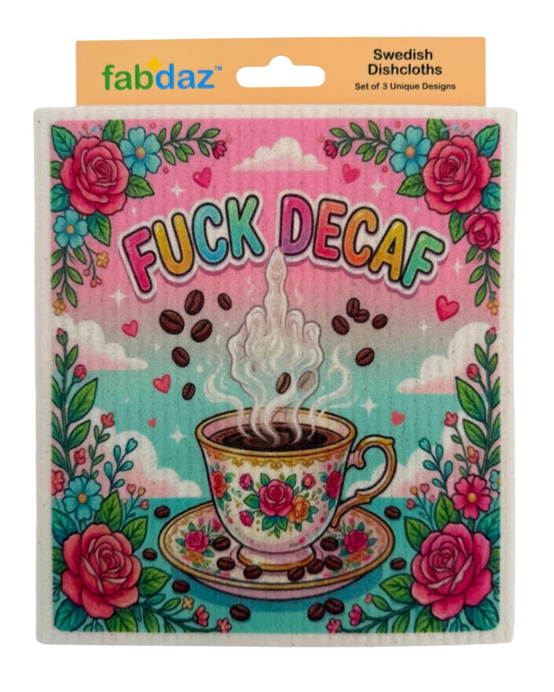 Funny Coffee Sayings - Set of 3 - Swedish Dishcloths