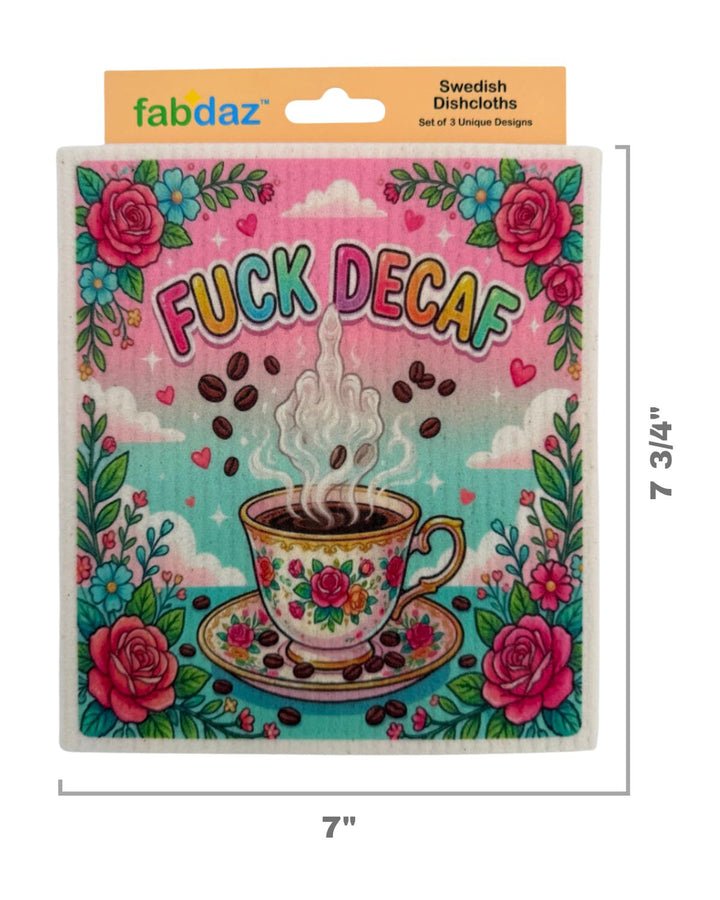 Funny Coffee Sayings - Set of 3 - Swedish Dishcloths
