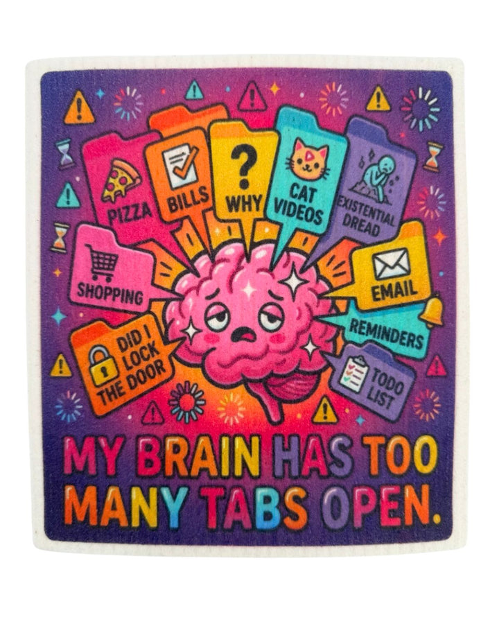 Beautiful Mind Fun Crazy Sayings - Set of 3 - Swedish Dishcloths