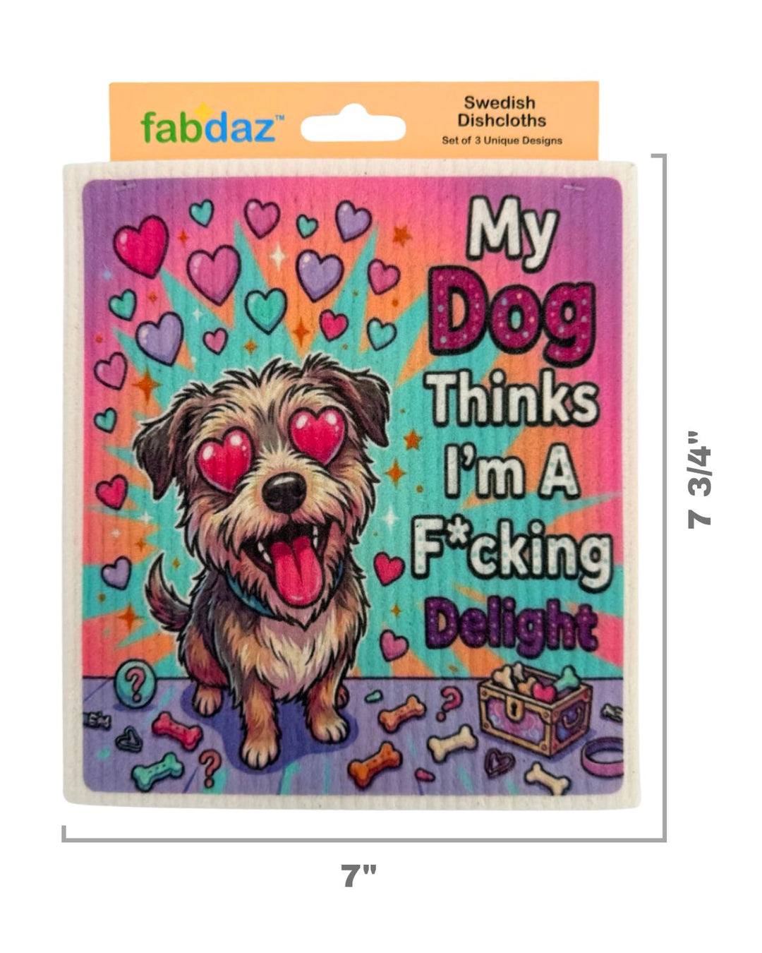 Funny Dog Sayings - Set of 3 - Swedish Dishcloths