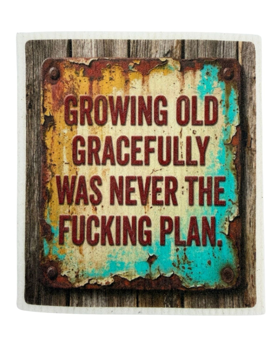 Getting Older Sayings Vintage Sign Designs - Set of 3 - Swedish Dishcloths
