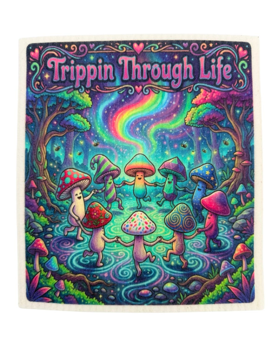 Trippy Mushrooms - Set of 3 - Swedish Dishcloths