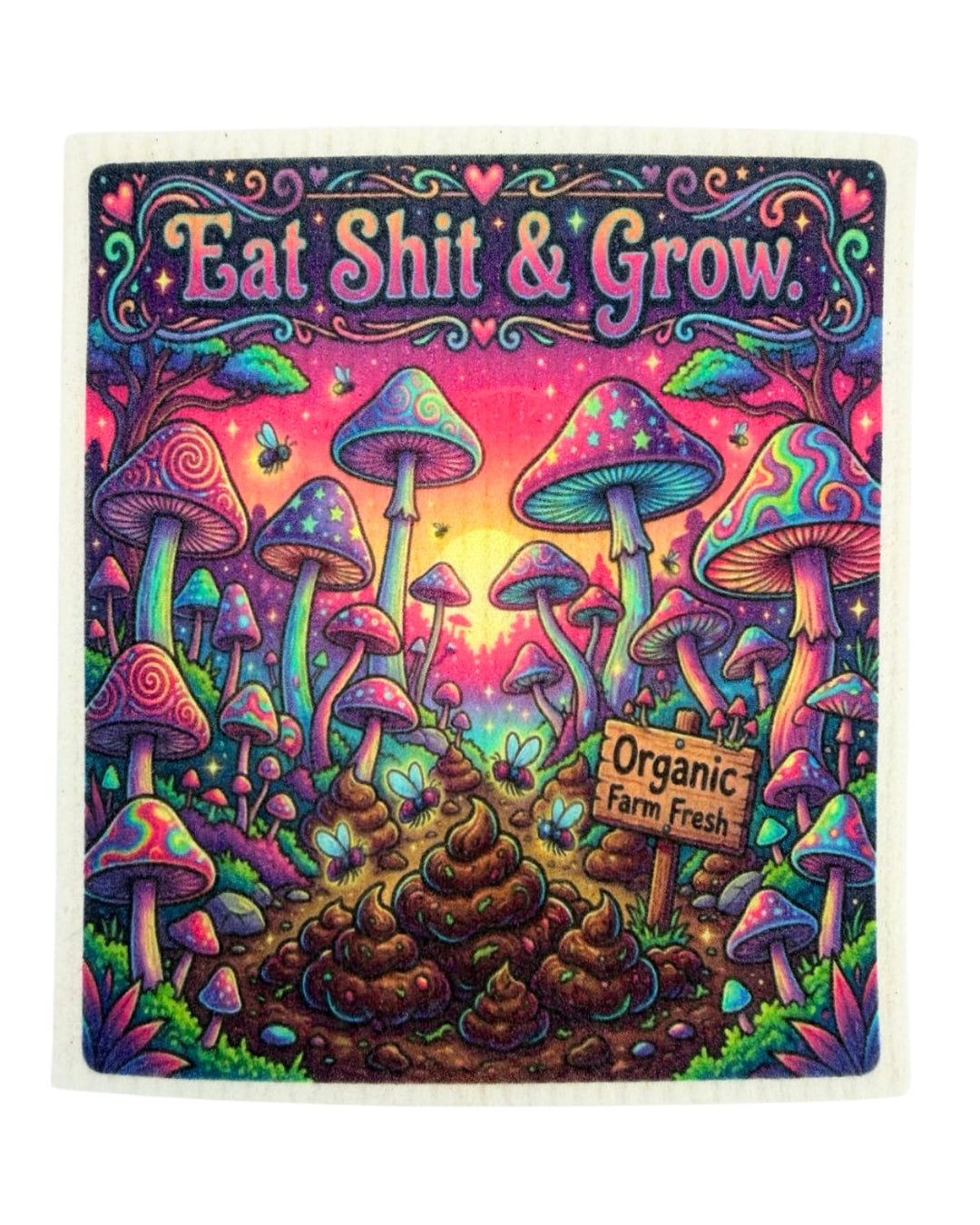 Trippy Mushrooms - Set of 3 - Swedish Dishcloths