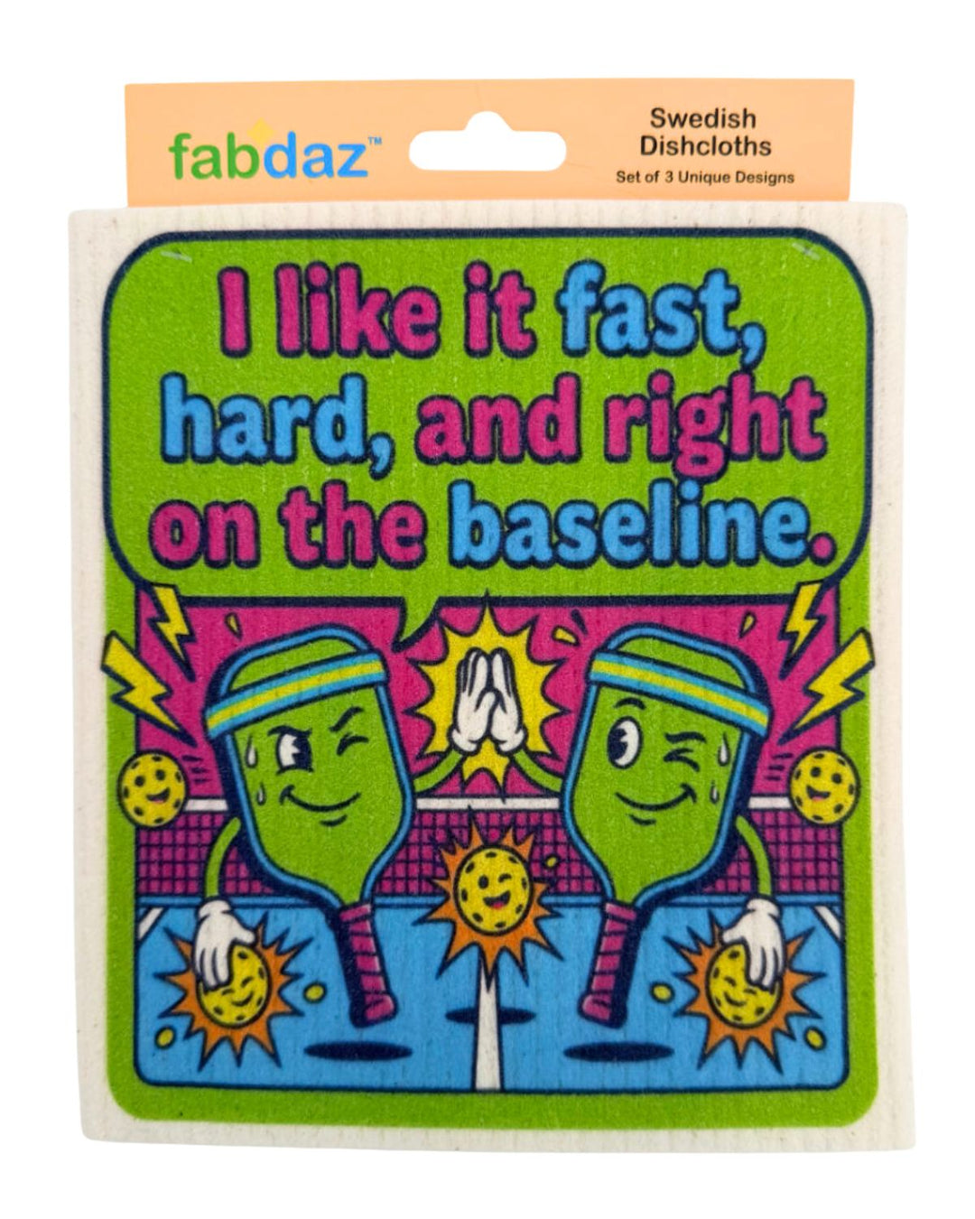 Funny Pickleball Sayings - Set of 3 - Swedish Dishcloths
