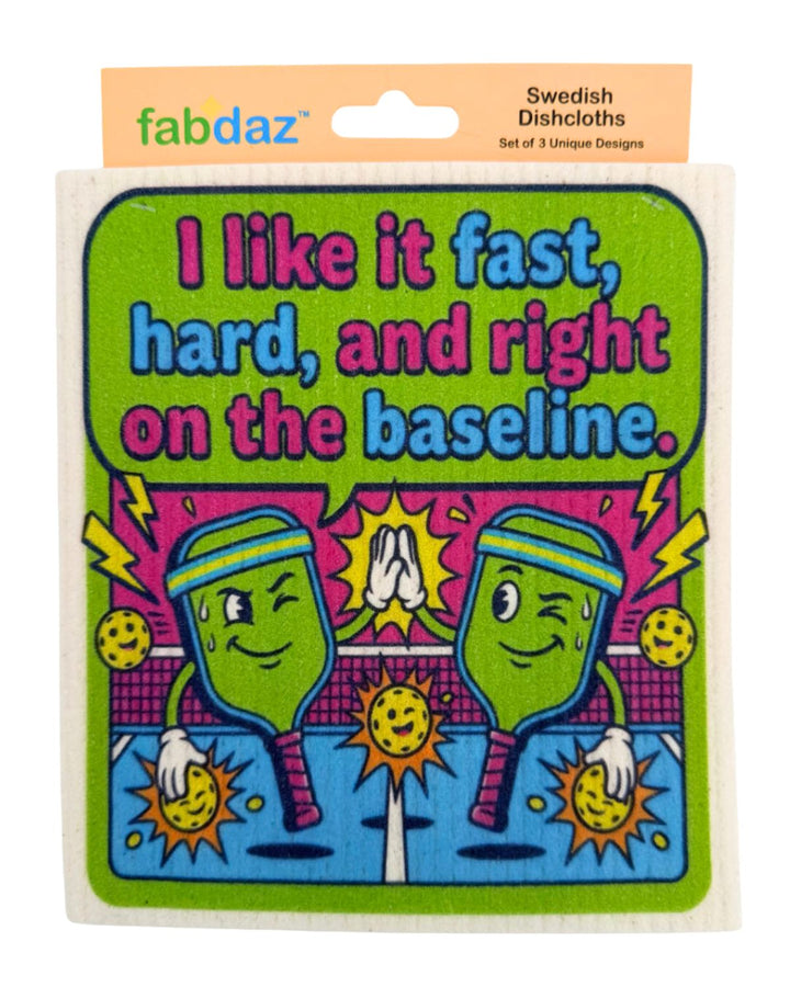 Funny Pickleball Sayings - Set of 3 - Swedish Dishcloths