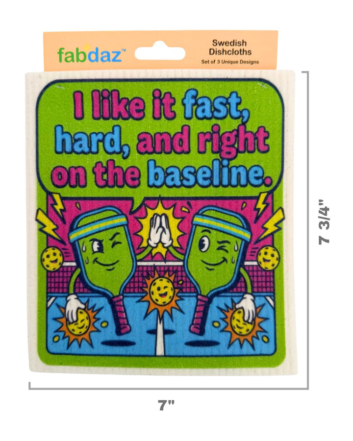 Funny Pickleball Sayings - Set of 3 - Swedish Dishcloths