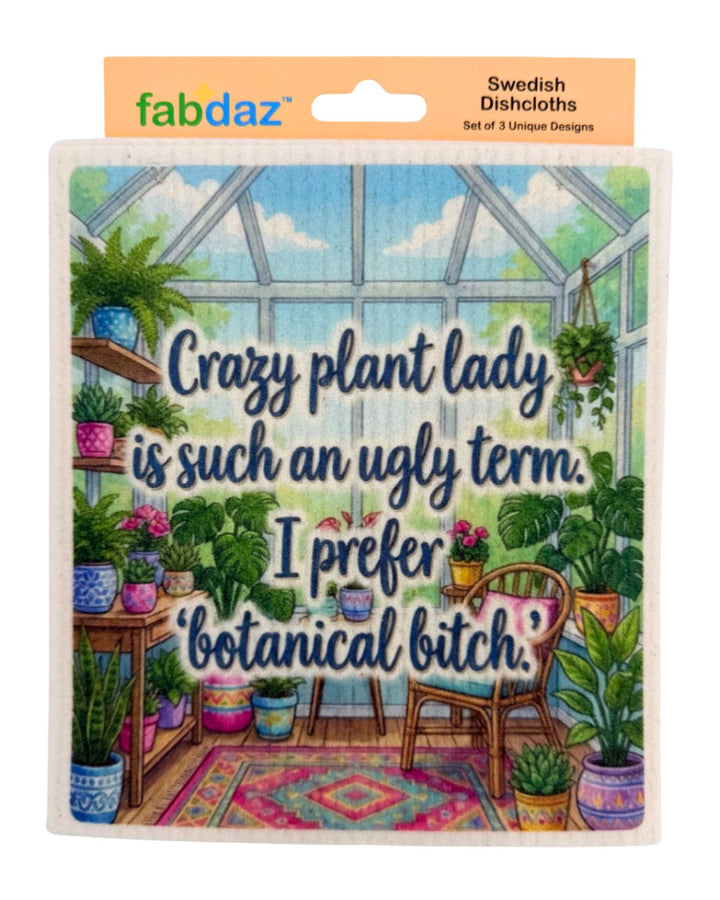 Plant Lover Sayings - Set of 3 - Swedish Dishcloths