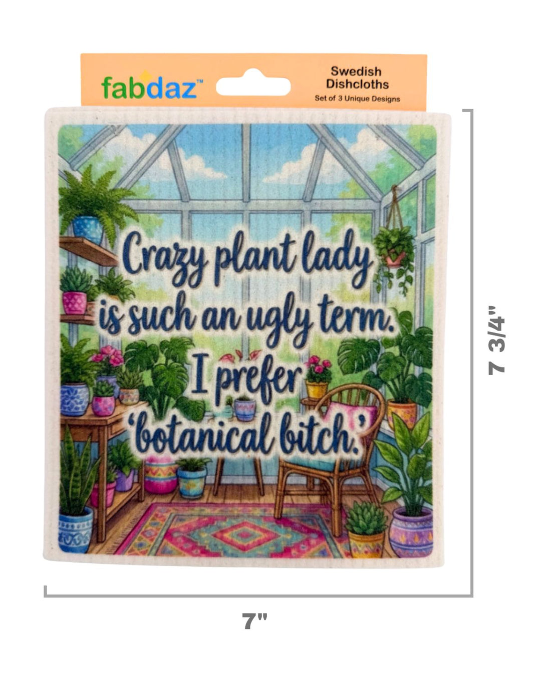 Plant Lover Sayings - Set of 3 - Swedish Dishcloths
