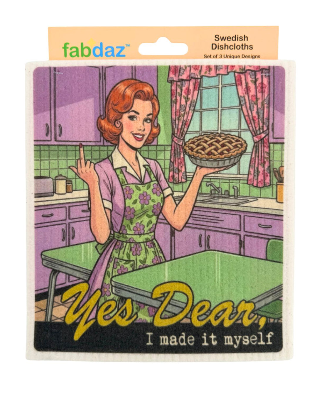 Crazy Retro Wife - Set of 3 - Swedish Dishcloths