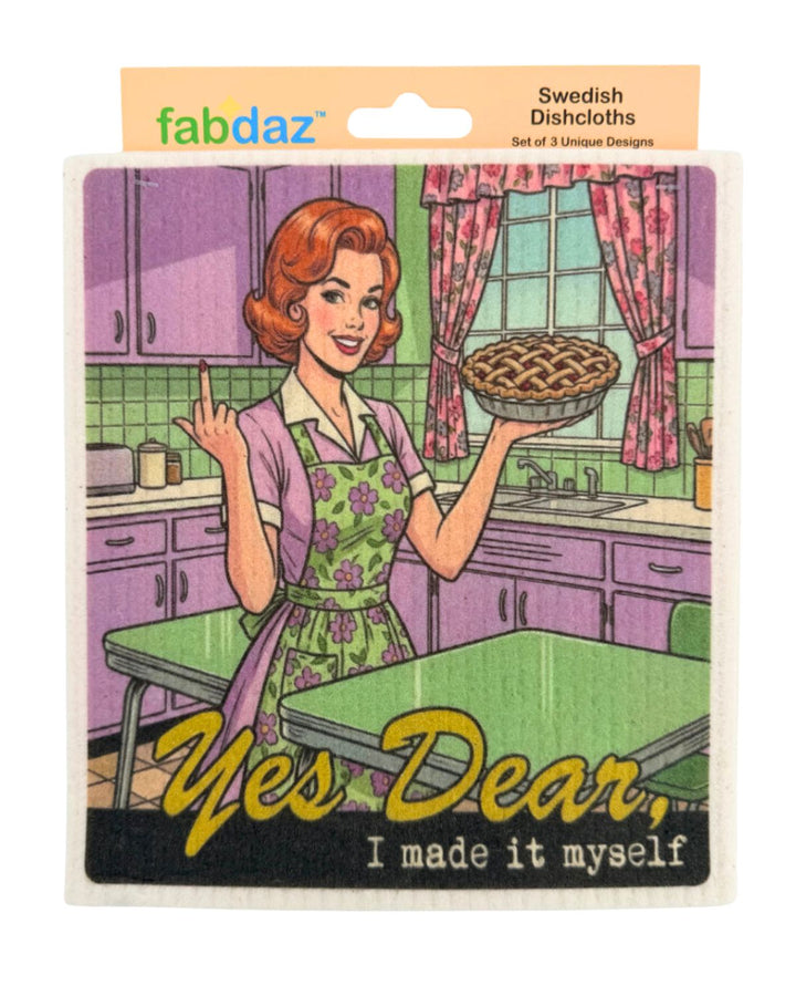 Crazy Retro Wife - Set of 3 - Swedish Dishcloths