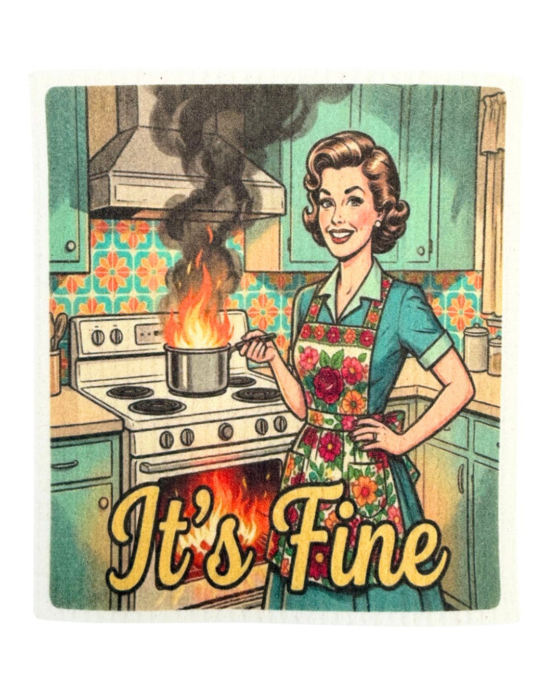 Crazy Retro Wife - Set of 3 - Swedish Dishcloths