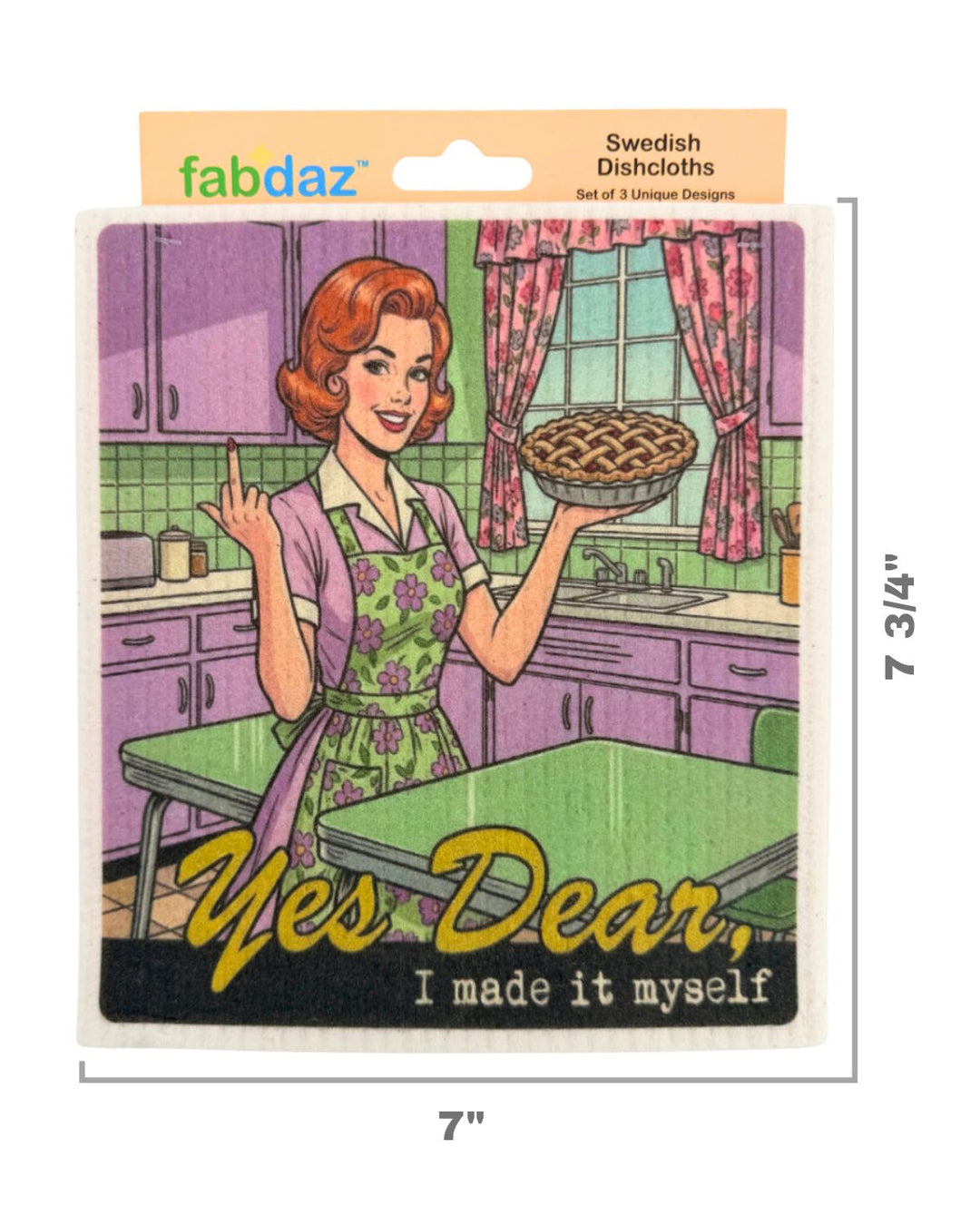 Crazy Retro Wife - Set of 3 - Swedish Dishcloths