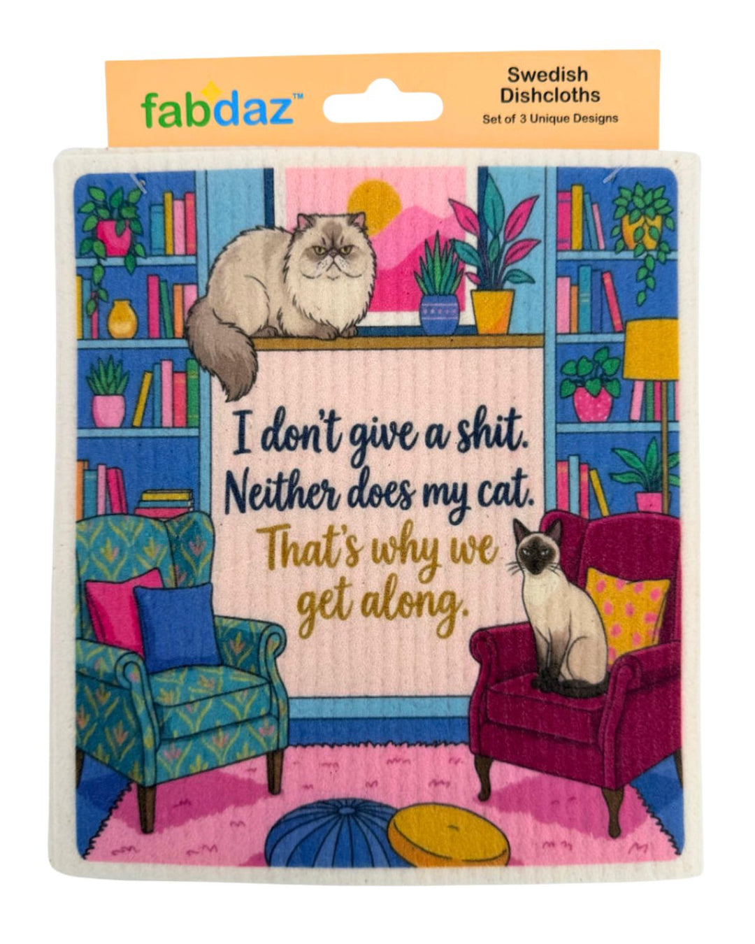 Sassy Cats - Set of 3 - Swedish Dishcloths