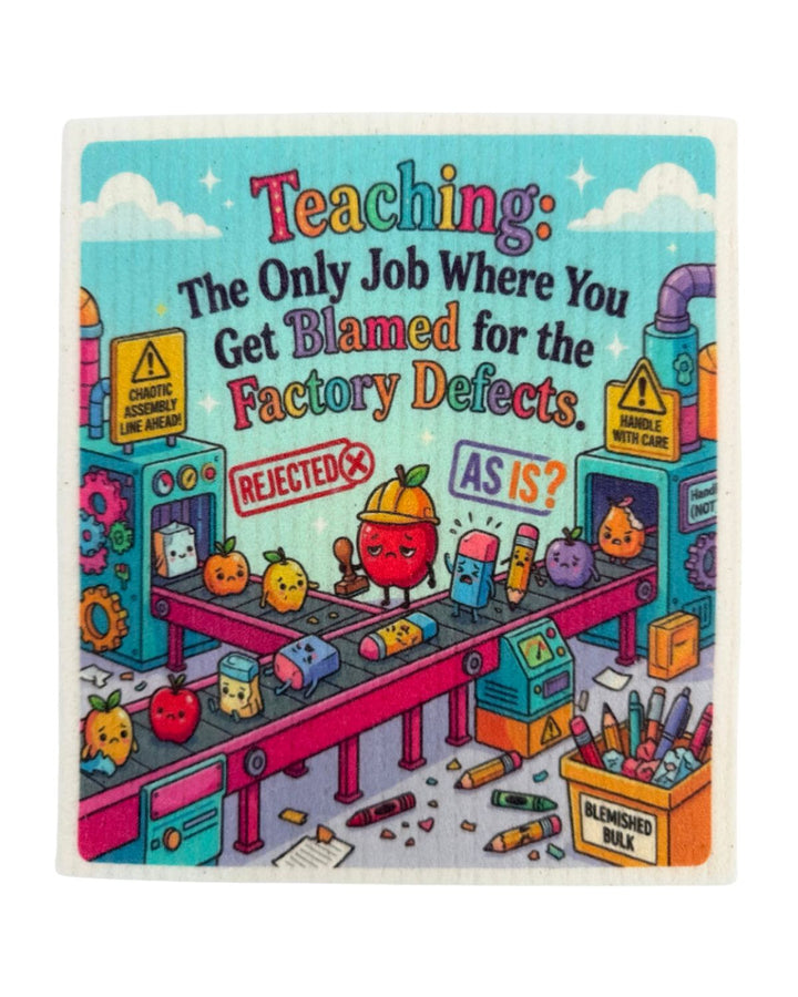 Funny Teacher Sayings - Set of 3 - Swedish Dishcloths
