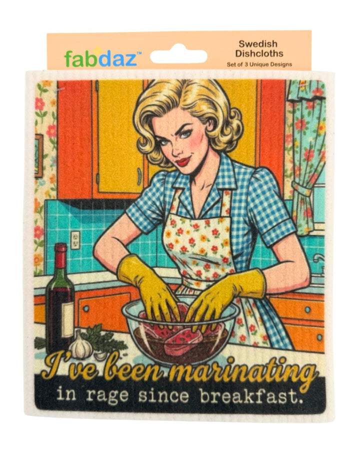 Cooking Retro Wife - Set of 3 - Swedish Dishcloths