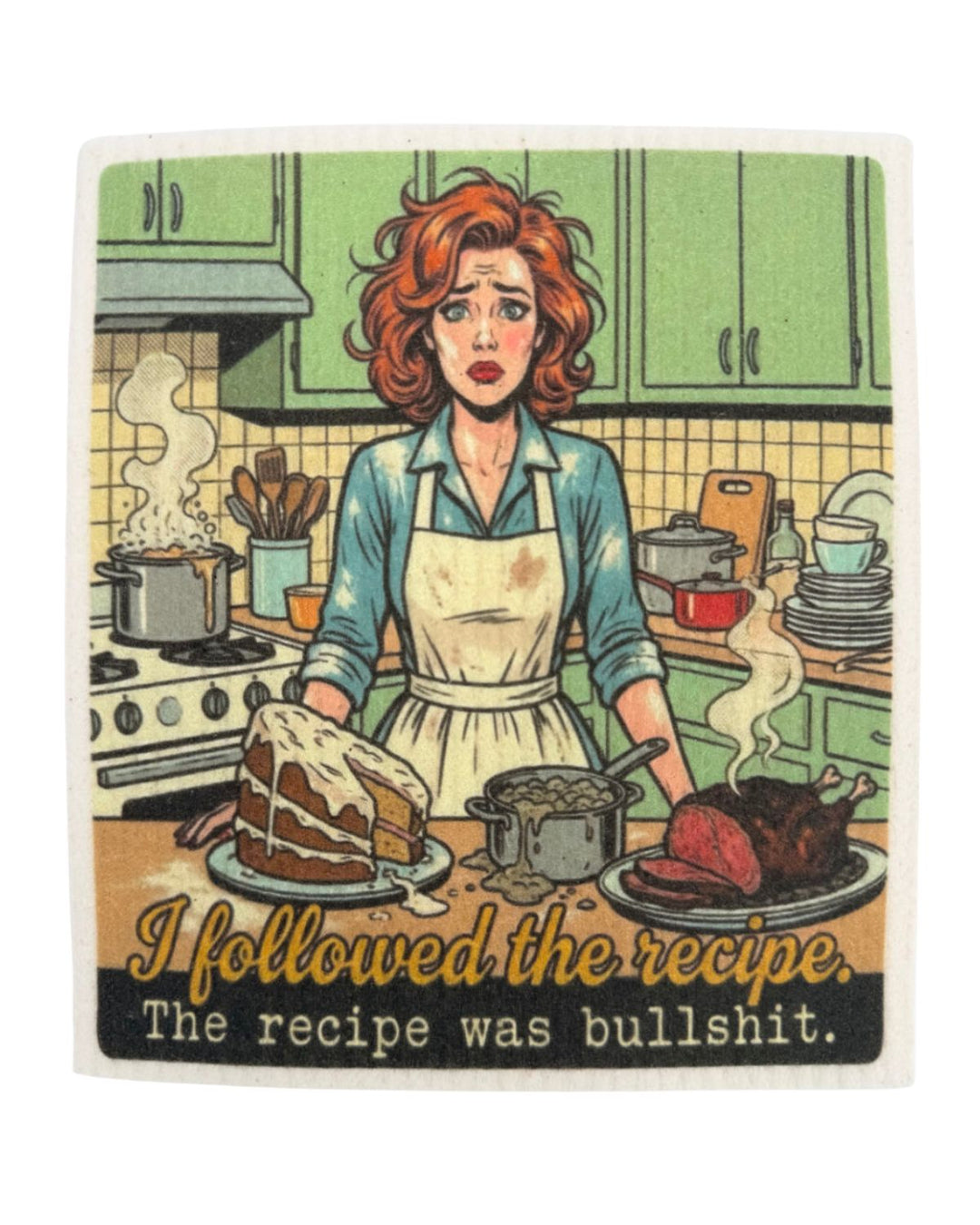 Cooking Retro Wife - Set of 3 - Swedish Dishcloths