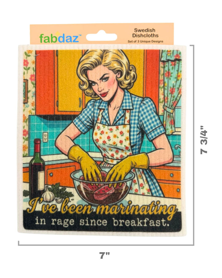 Cooking Retro Wife - Set of 3 - Swedish Dishcloths