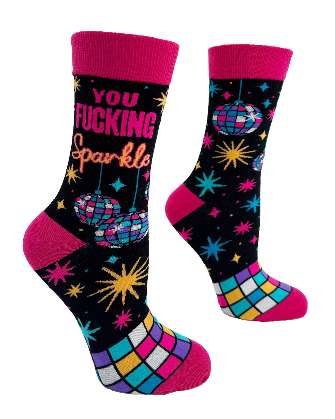 You Fucking Sparkle - Positive Message Women's Crew Socks