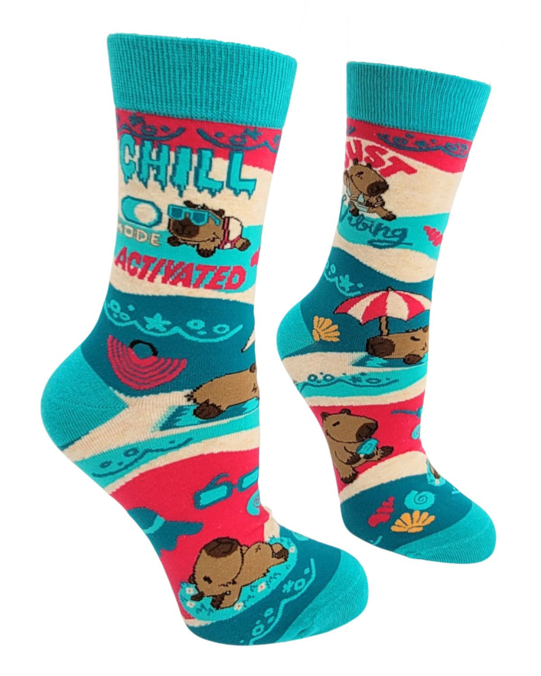 Chill Mode Activated Capybara Women's Crew Socks