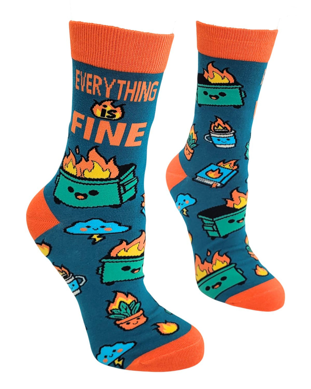 Everything Is Fine Dumpster Fire Women's Crew Socks