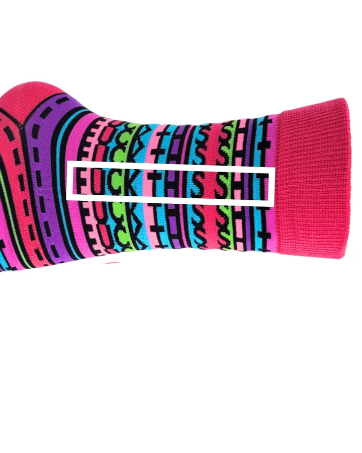 Fuck This Shit - Sideways Secret Message - Women's Crew Socks