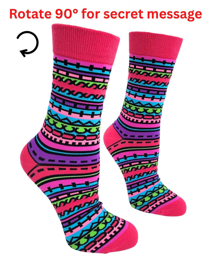 Fuck This Shit - Sideways Secret Message - Women's Crew Socks