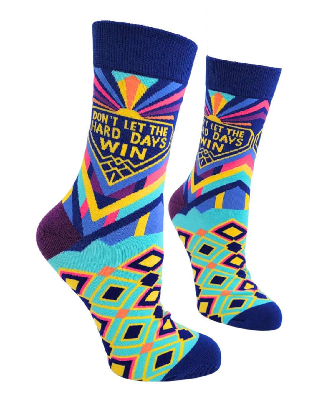 Don't Let the Hard Days Win Inspirational Women's Crew Socks
