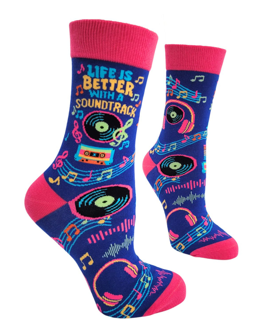 Life Is Better with a Soundtrack Women's Crew Socks