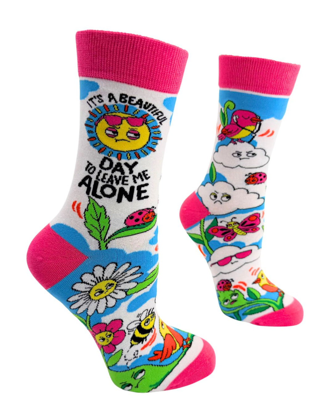 It's a Beautiful Day to Leave Me Alone Women's Crew Socks