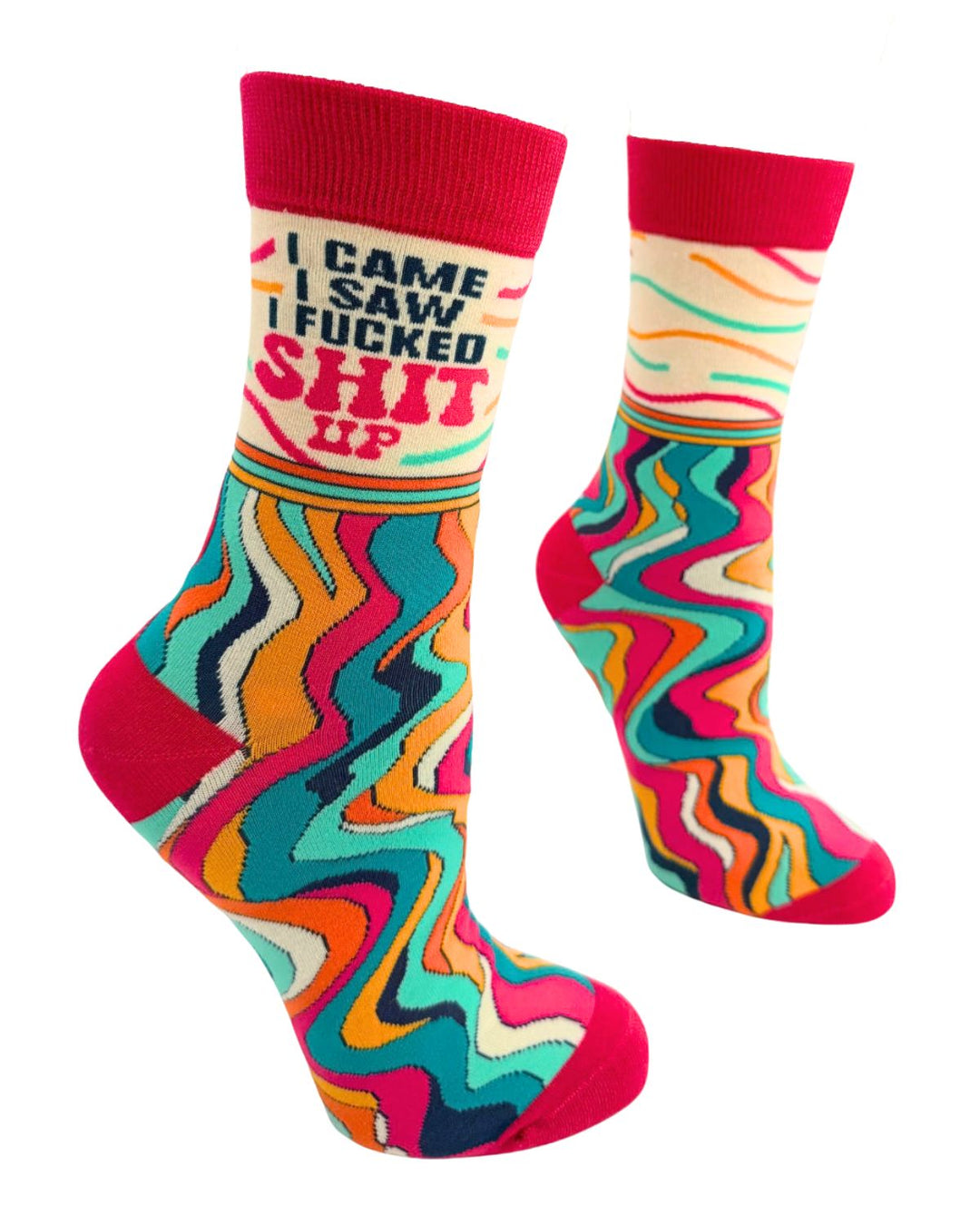 I Came I Saw I Fucked Shit Up Women's Crew Socks