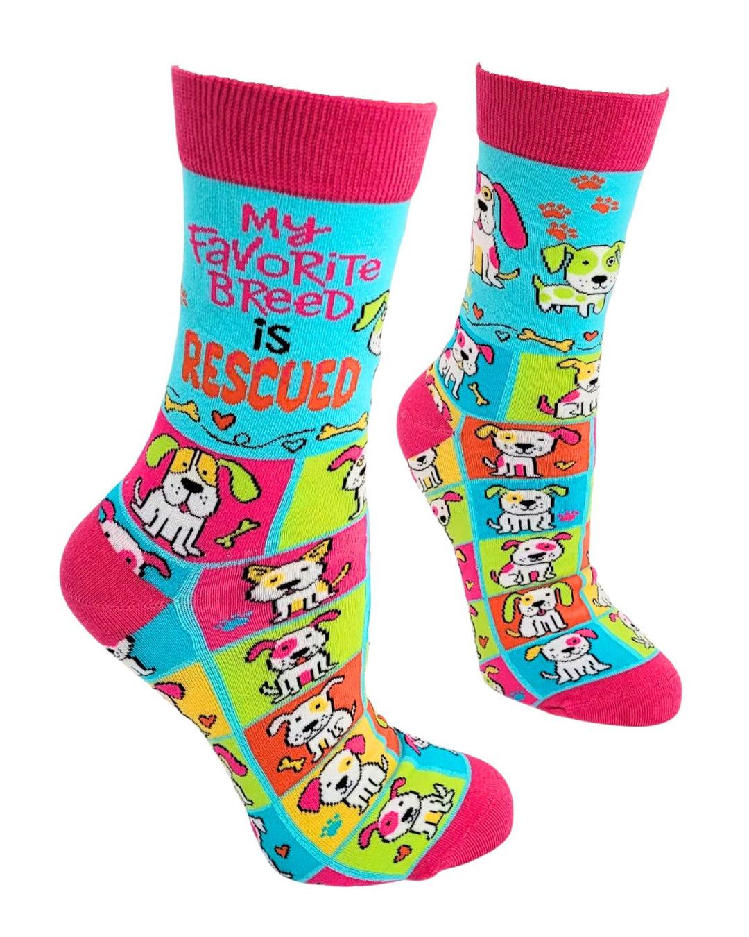 My Favorite Breed is Rescued Women's Crew Socks