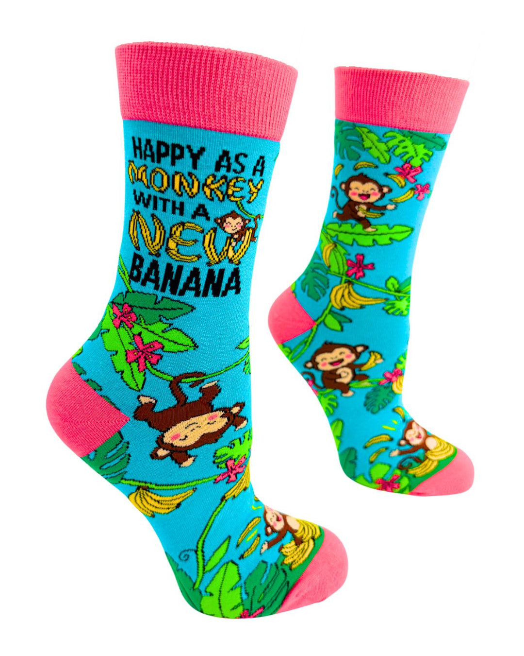 Happy as a Monkey with a New Banana Women's Crew Socks